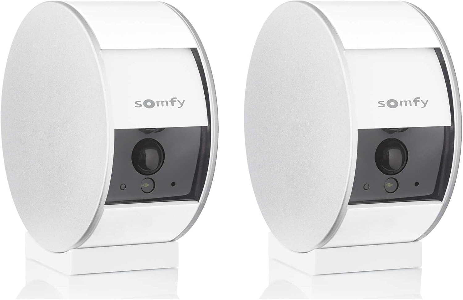 somfy 1870469 - Pack de 2 Indoor Camera, Caméras avec volet motorisé, Vision Nocturne, Détection de Mouvement, Grand Angle, Haut-Parleur, Microphone, Compatible : Alexa, Google Home et Tahoma