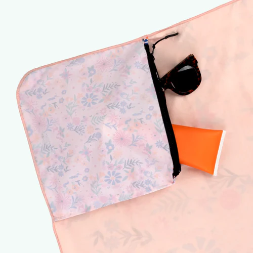 Wonderland - Serviette microfibre rectangulaire rose