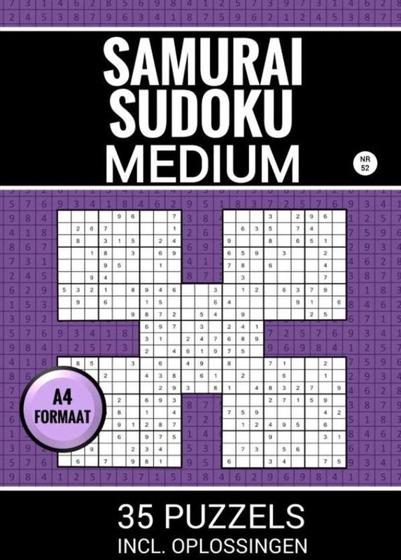 Puzzelboek - A4 - Samurai Sudoku - 175 Puzzels - Paperback