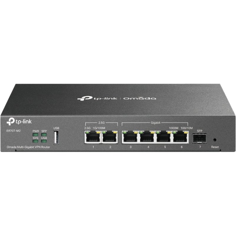 TP-Link Omada ER707-M2 Routeur connecté 2.5 Gigabit Ethernet, Fast Ethernet, Gigabit Ethernet Noir