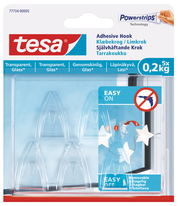 tesa® klæbekrog til glas 0,2 kg - 5 stk.