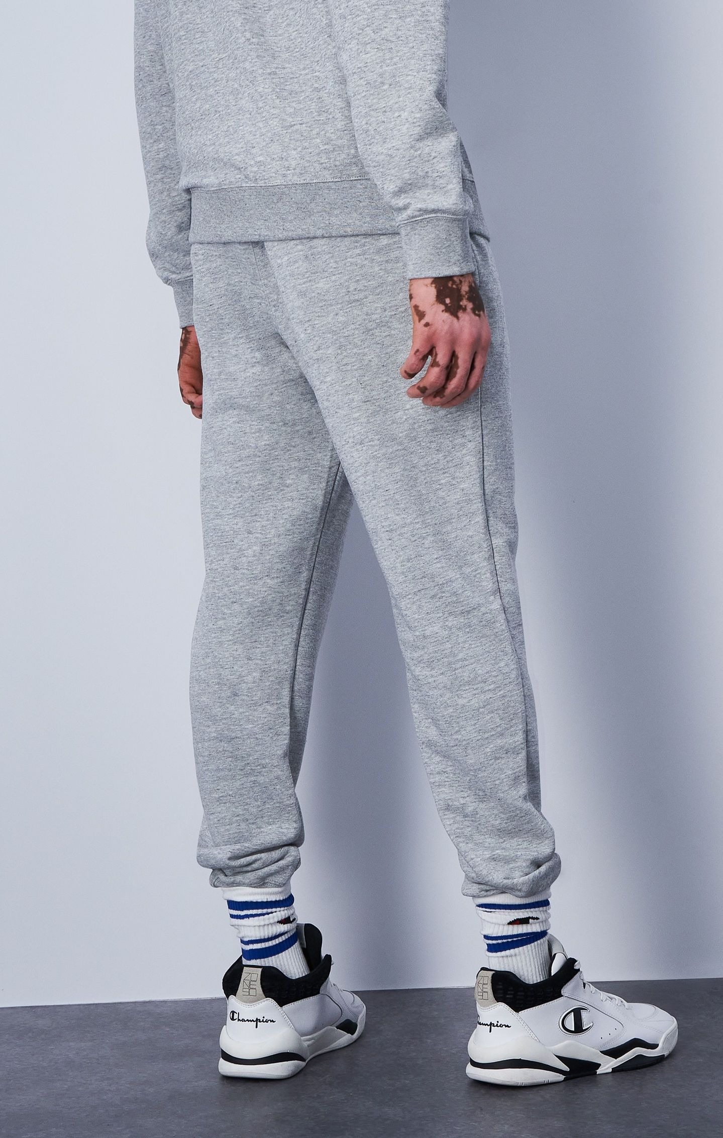 Icons Rib Cuff Pants C Logo Herre New Oxford Grey Melange
