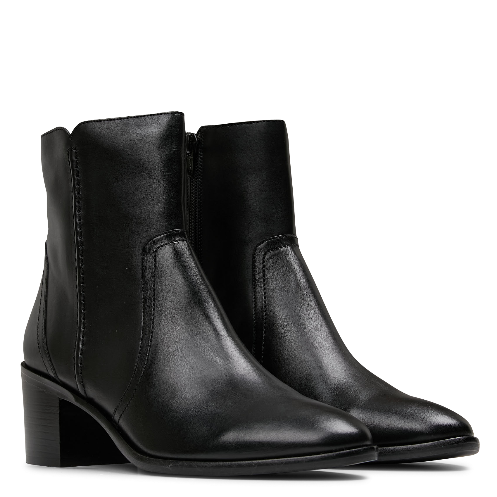 SANSA - Boots à talons en cuir | Noir