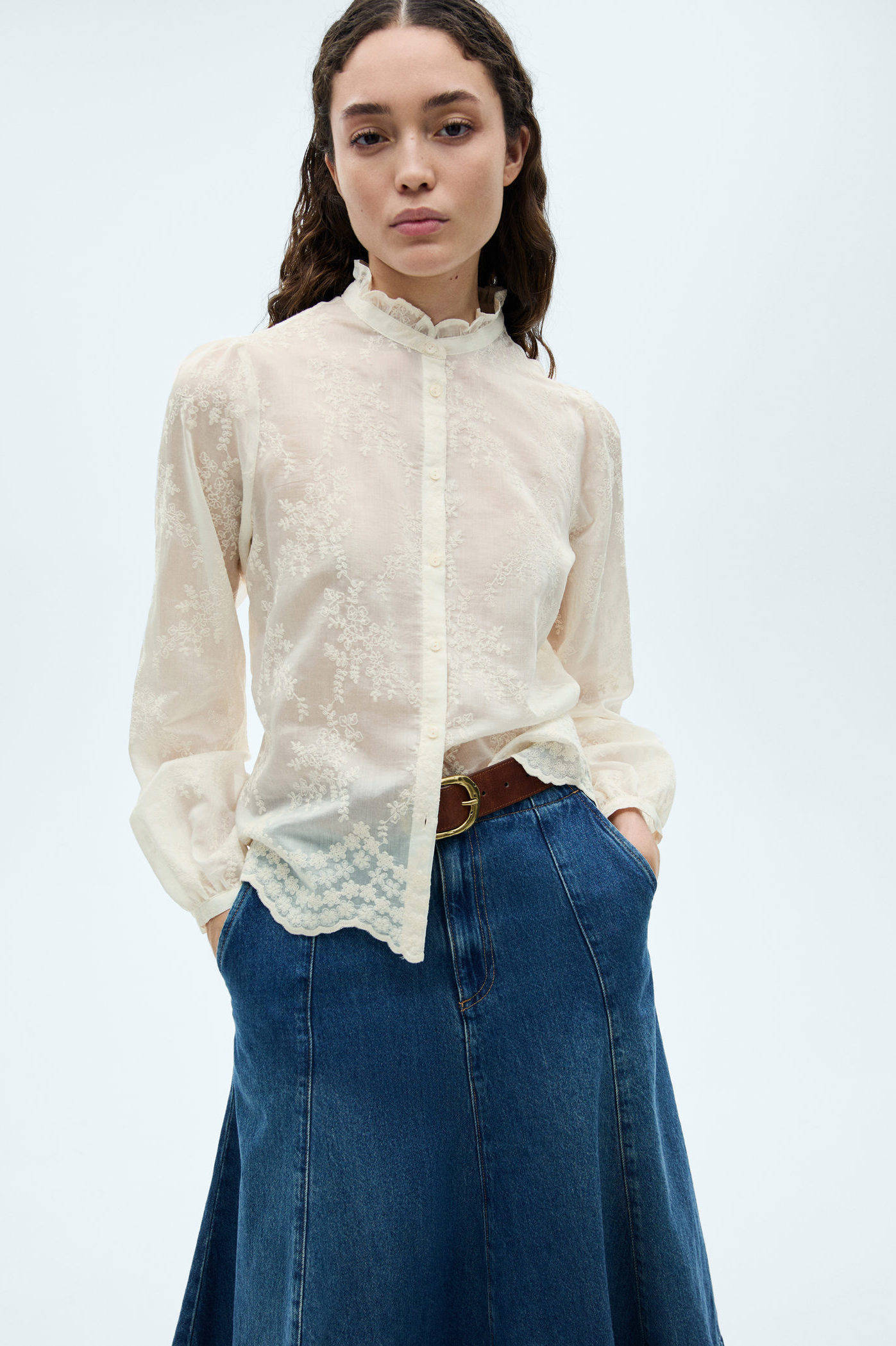 Mango blouse ecru