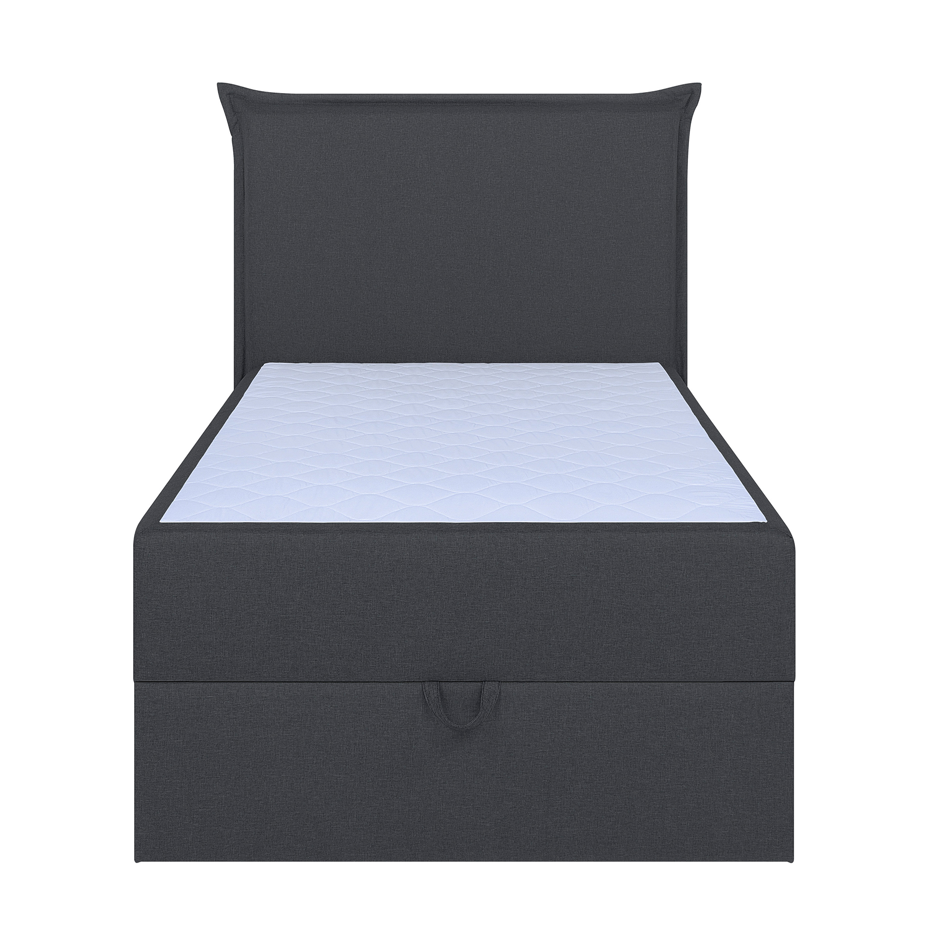 Boxspringbett - grau - mit Bettkasten - H3 - 100x200 cm
