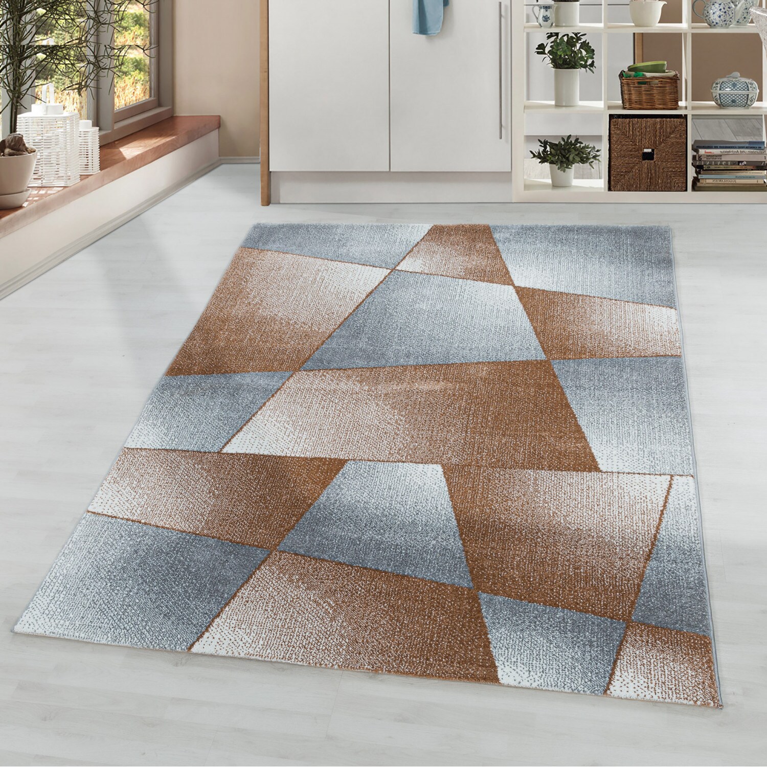 Wunderschöne Kurzflor Teppich, Moderner Designer Teppich rechteckig, Höhe 11 mm