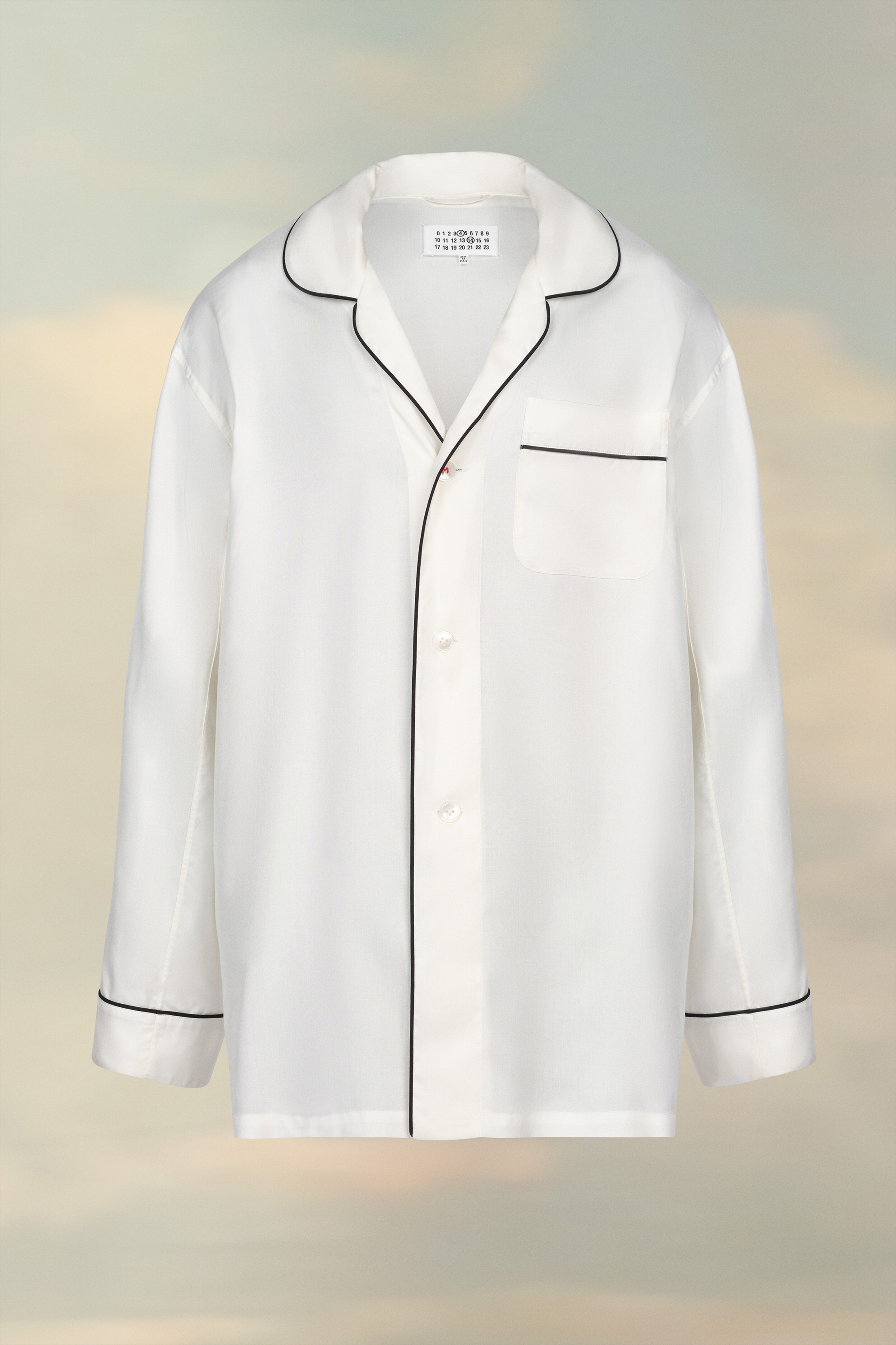 Chemise col ouvert - Popeline de soie Blanc