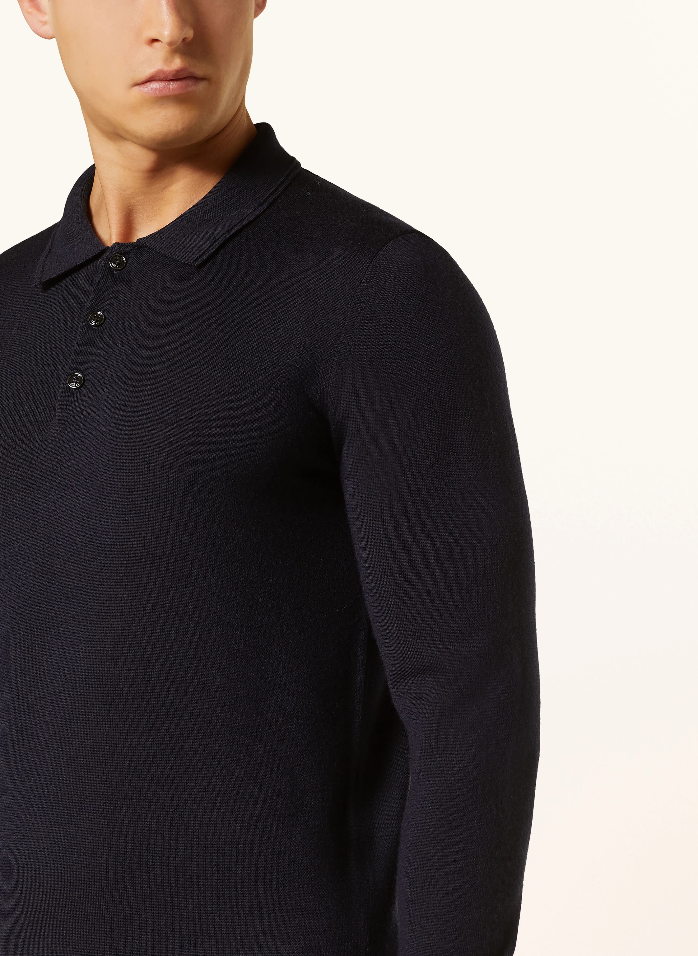 REISS Strick-Poloshirt TRAFFORD aus Merinowolle