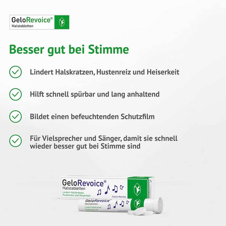 GeloRevoice Halstabletten Cassis-Menthol bei Heiserkeit & Stimmverlust, 20 St