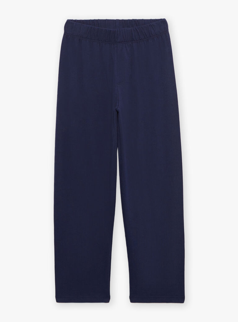 Pyjama deux pièces bleu foncé en coton avec cape tête de loup