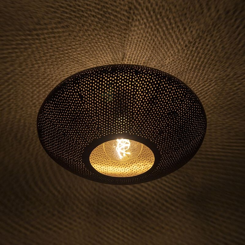 Oosterse plafondlamp zwart met goud 40 cm - Radiance