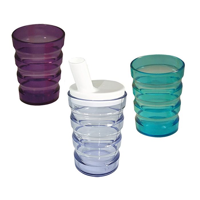 SUNDO Rillenbecher auslaufsicher<br>1 Stück, 200ml, transparent