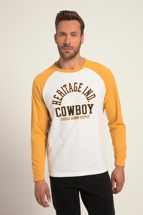 Langarmshirt, Flammjersey, Rundhals, Badges