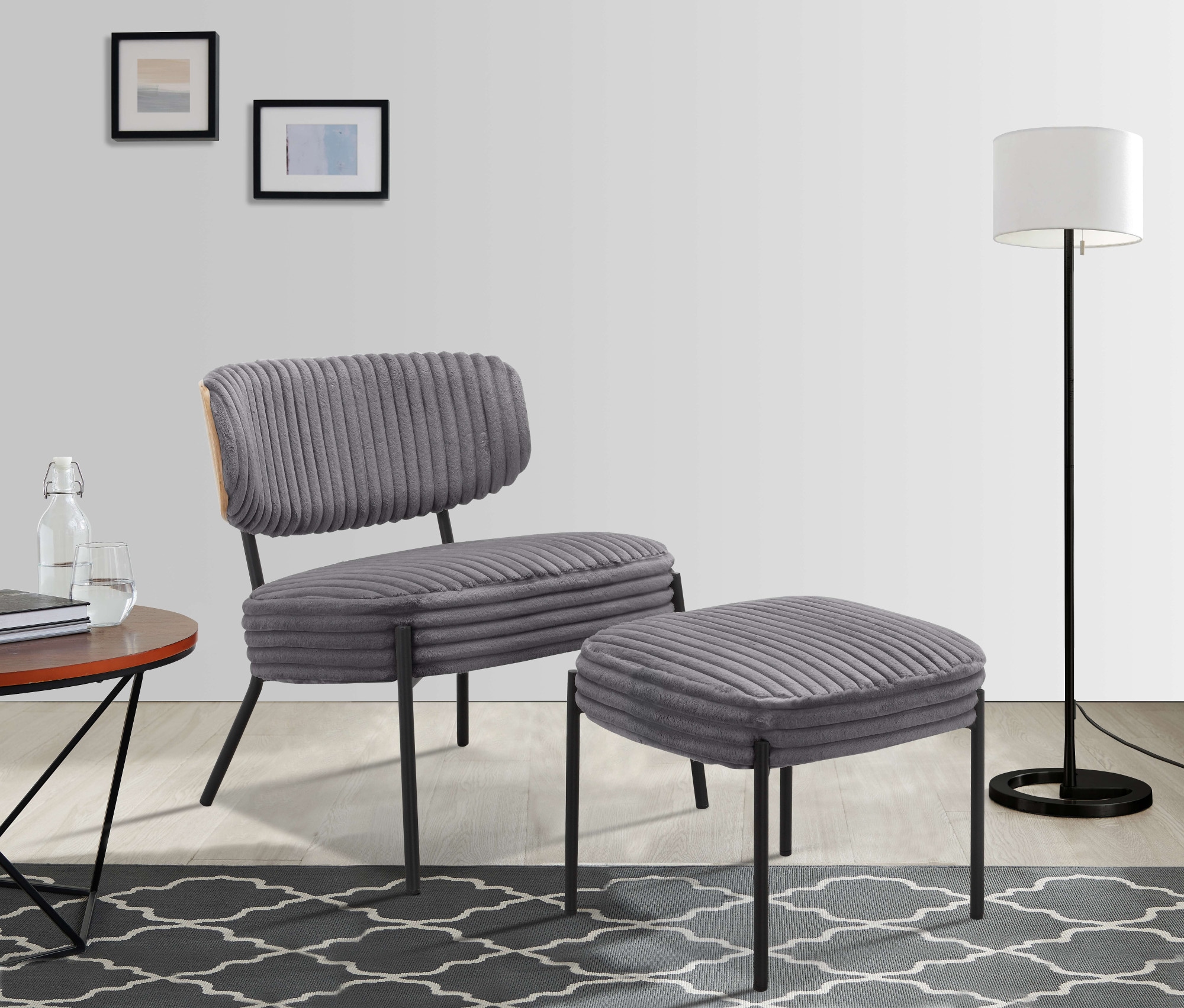 Home affaire Loungesessel »Lovberg in Cord und Easycare-Bezug« eleganter Sessel mit Hocker