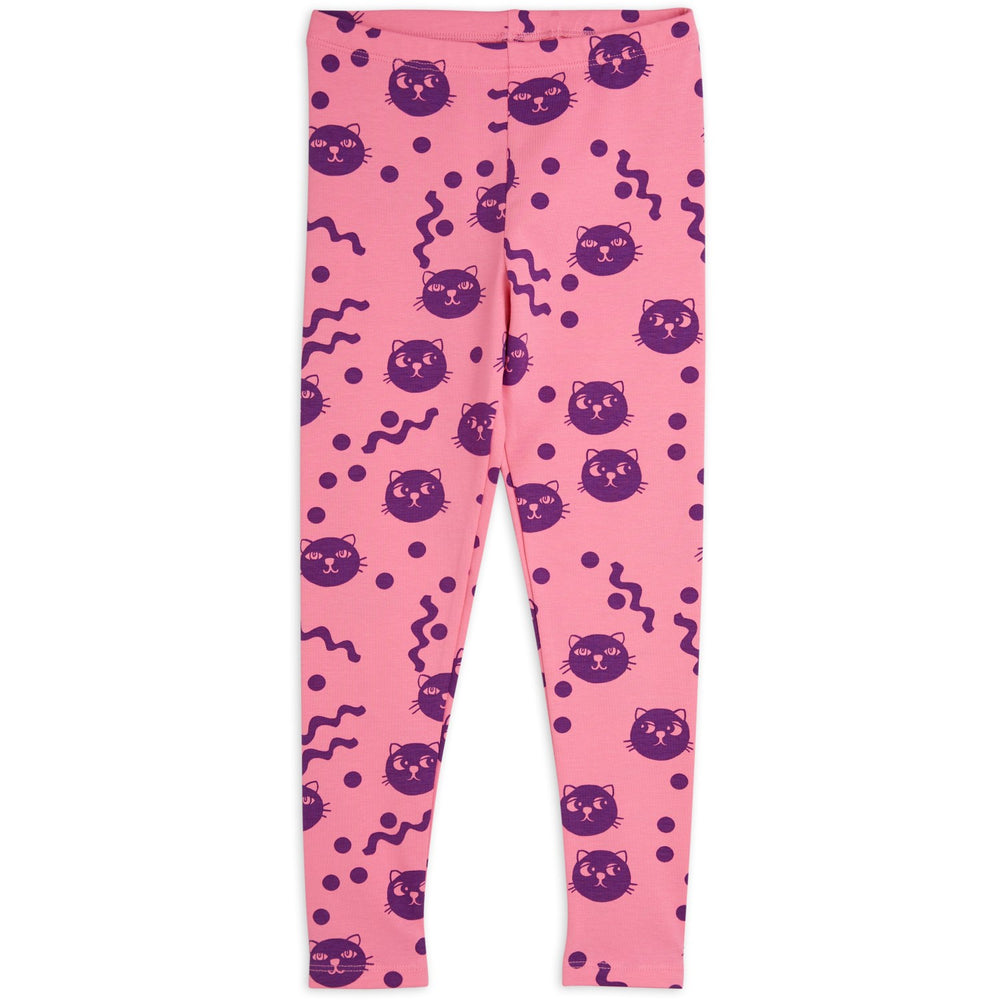 Køb Mini Rodini Pink Squiggly Cats AOP Leggings