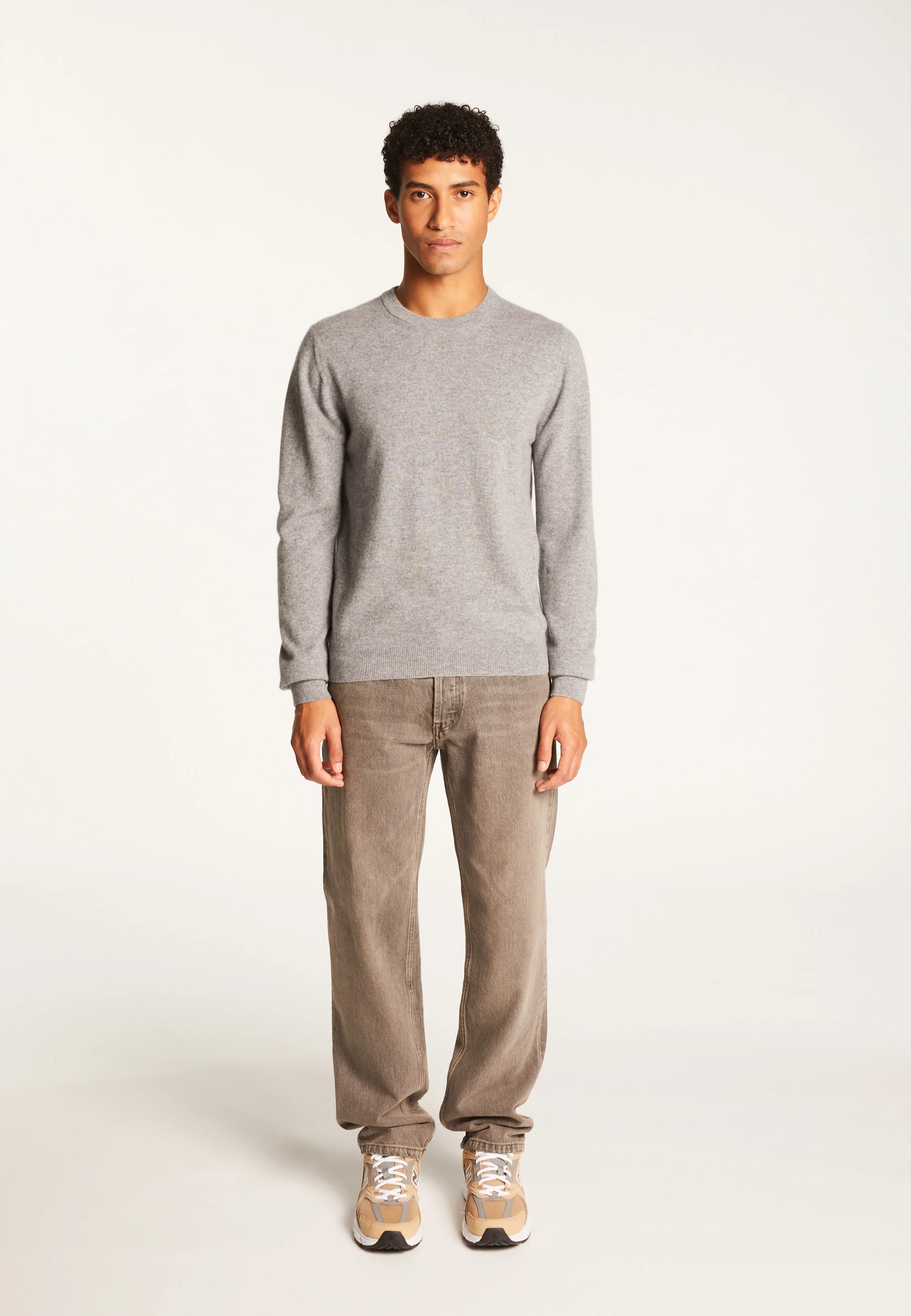 EVAINAH24 - Pull col rond en cachemire | Gris