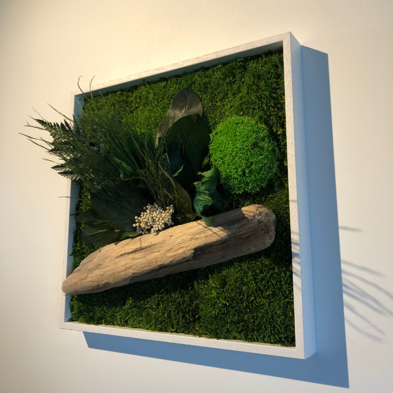 Stab nature - cadre blanc - carré 35x35