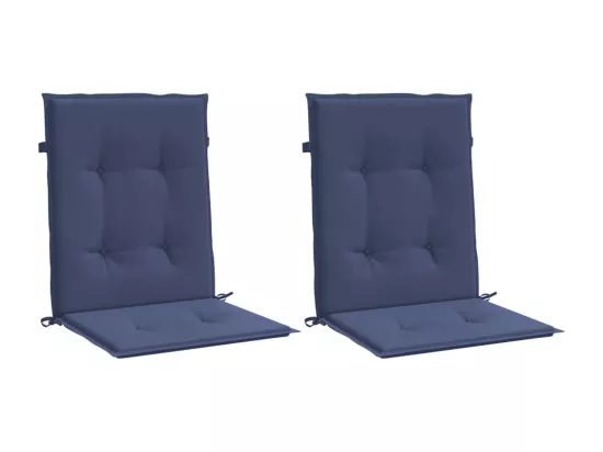 Coussins de chaise à dossier bas lot de 2 bleu marine tissu