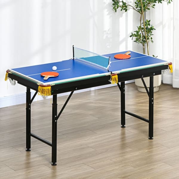 Multigame Spill Bord 2-I-1 Multifunksjonell Bordtennis Biljard Tilbehør Barn Tenåringer Voksne Stål 140X63X60-80Cm Grønn