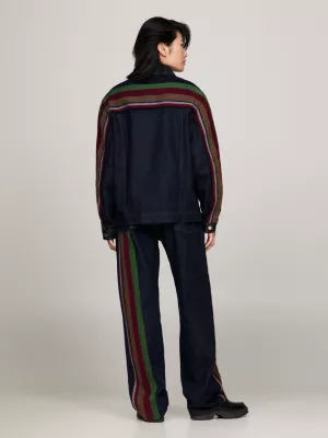 Jaqueta jeans listrada Tommy x Pendleton New York