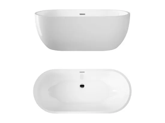 Baignoire îlot design ovale BOSTON blanche 142 cm