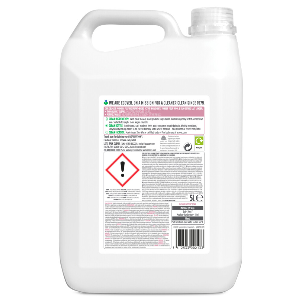 Ecover Wol en Fijnwasmiddel 111 Wasbeurten5 liter