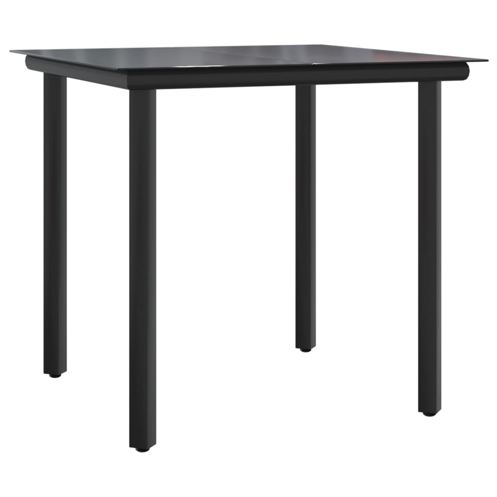 Mobilier à dîner de jardin 3 pièces avec coussins noir et gris