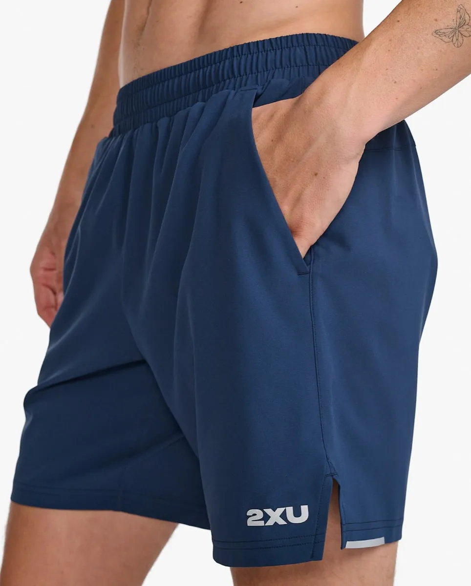 2XU Men's Aero 7 Inch Shorts Midnight/Silver Reflective
