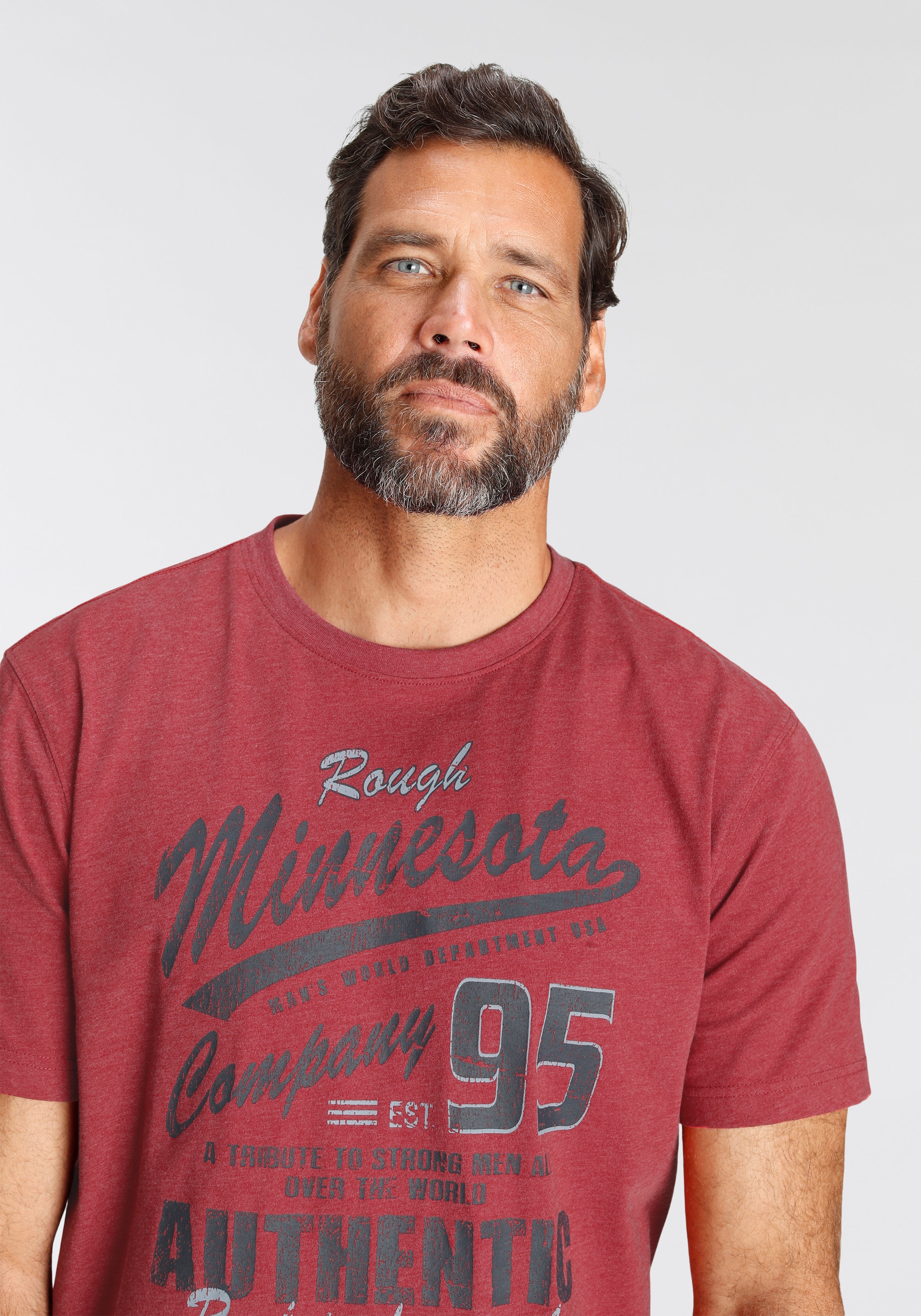 Man's World T-Shirt , kurzärmelig,  melierte Optik,  Rundhalsausschnitt