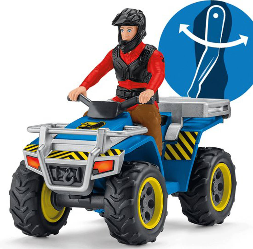 Vlucht op de Quad voor de velociraptor