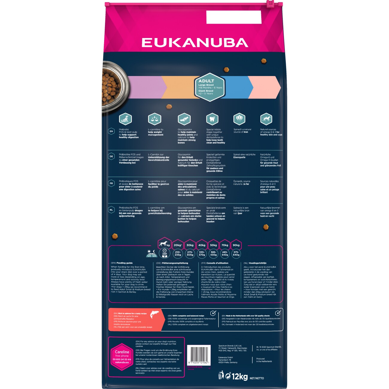 EUKANUBA Trockenfutter Hund Large Breed Adult, mit Lachs & Gerste 12 kg