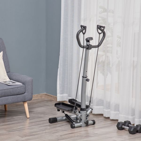 HomCom Máquina de Step Fitness 55x53x118-128cm Prata - A90-279V01SR