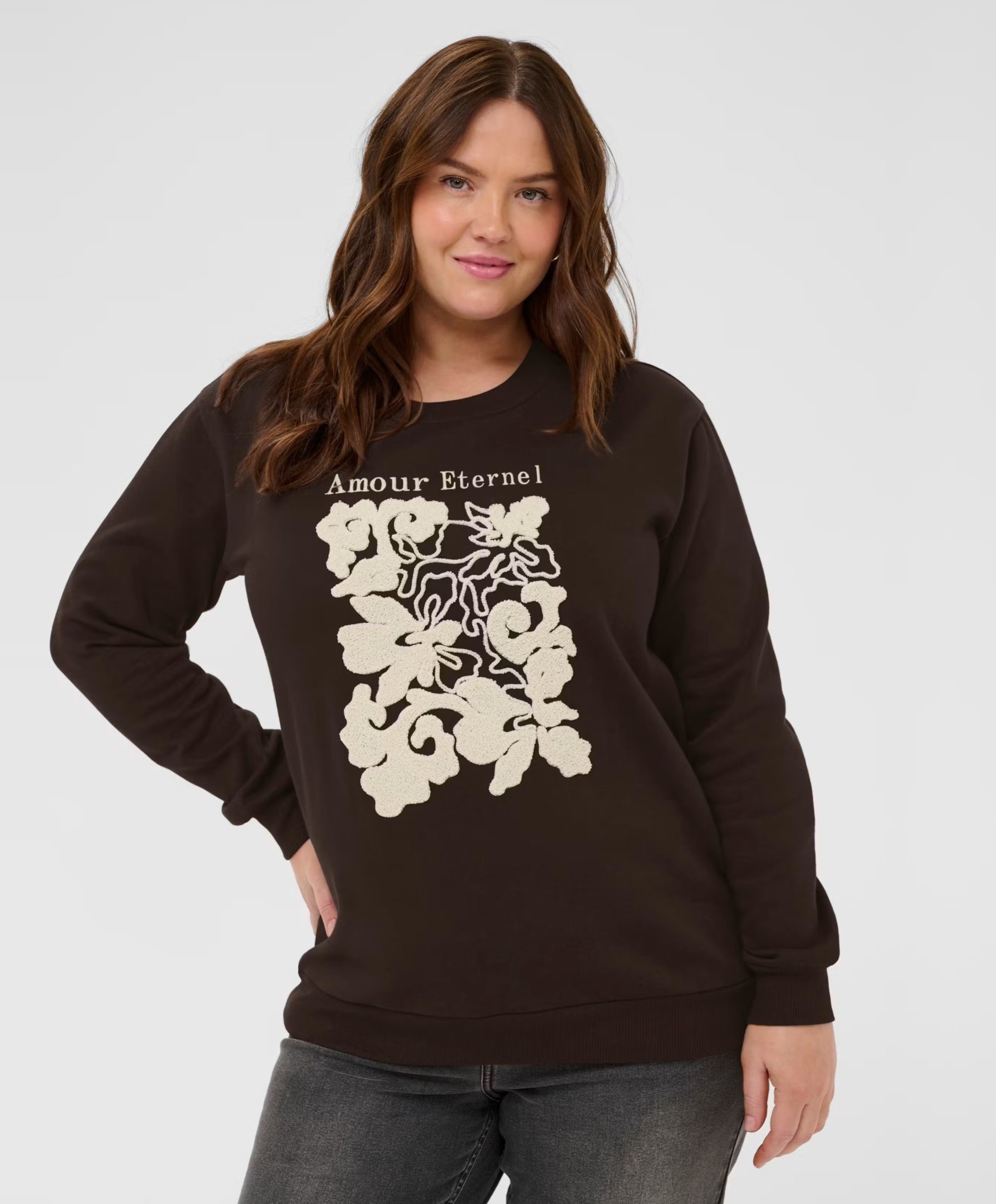 KAFFE Curve Dames sweater bruin
