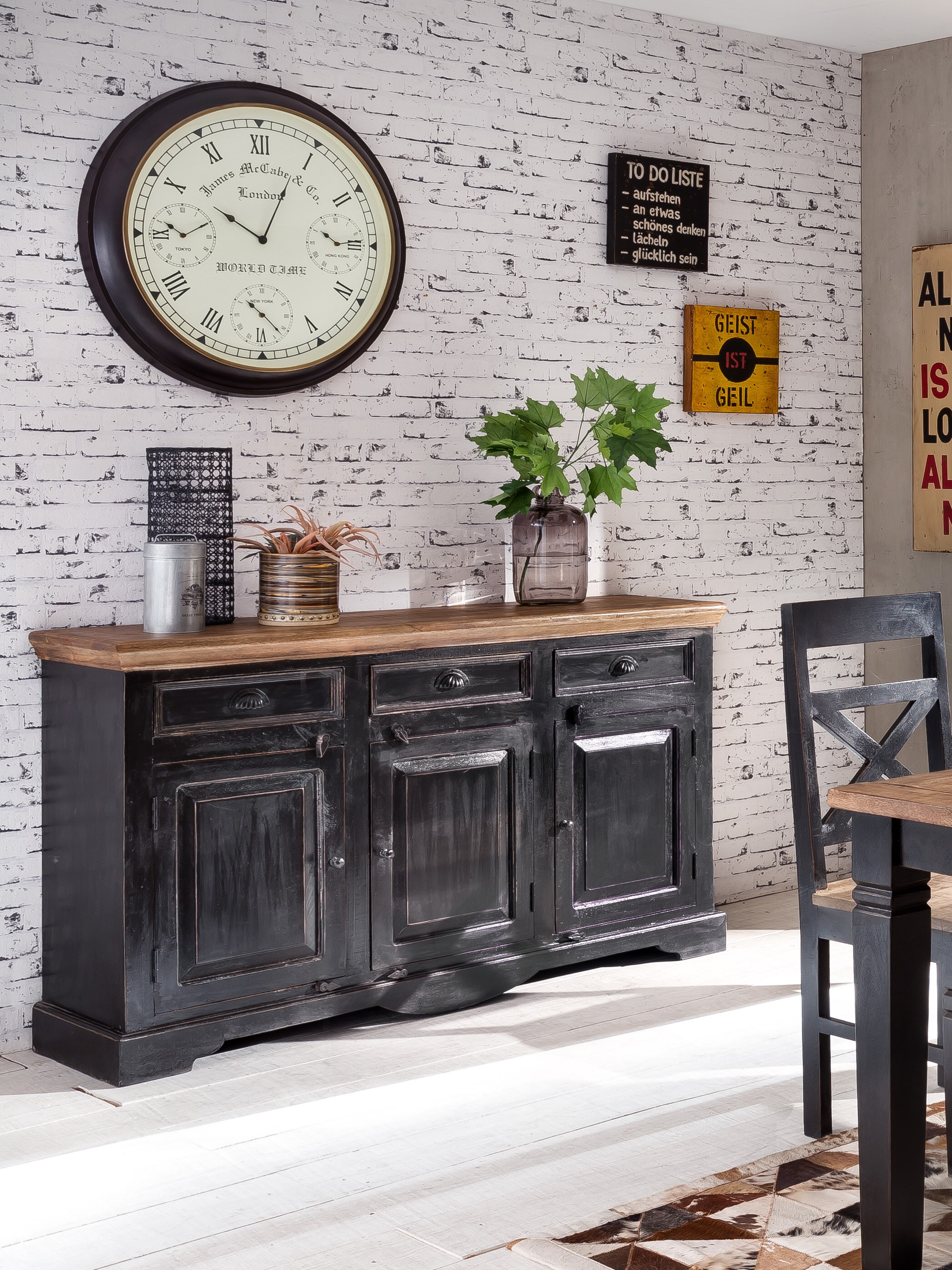 Sideboard Corsica Mangoholz Kommode Wohnzimmer Esszimmer Schubladen Schrank