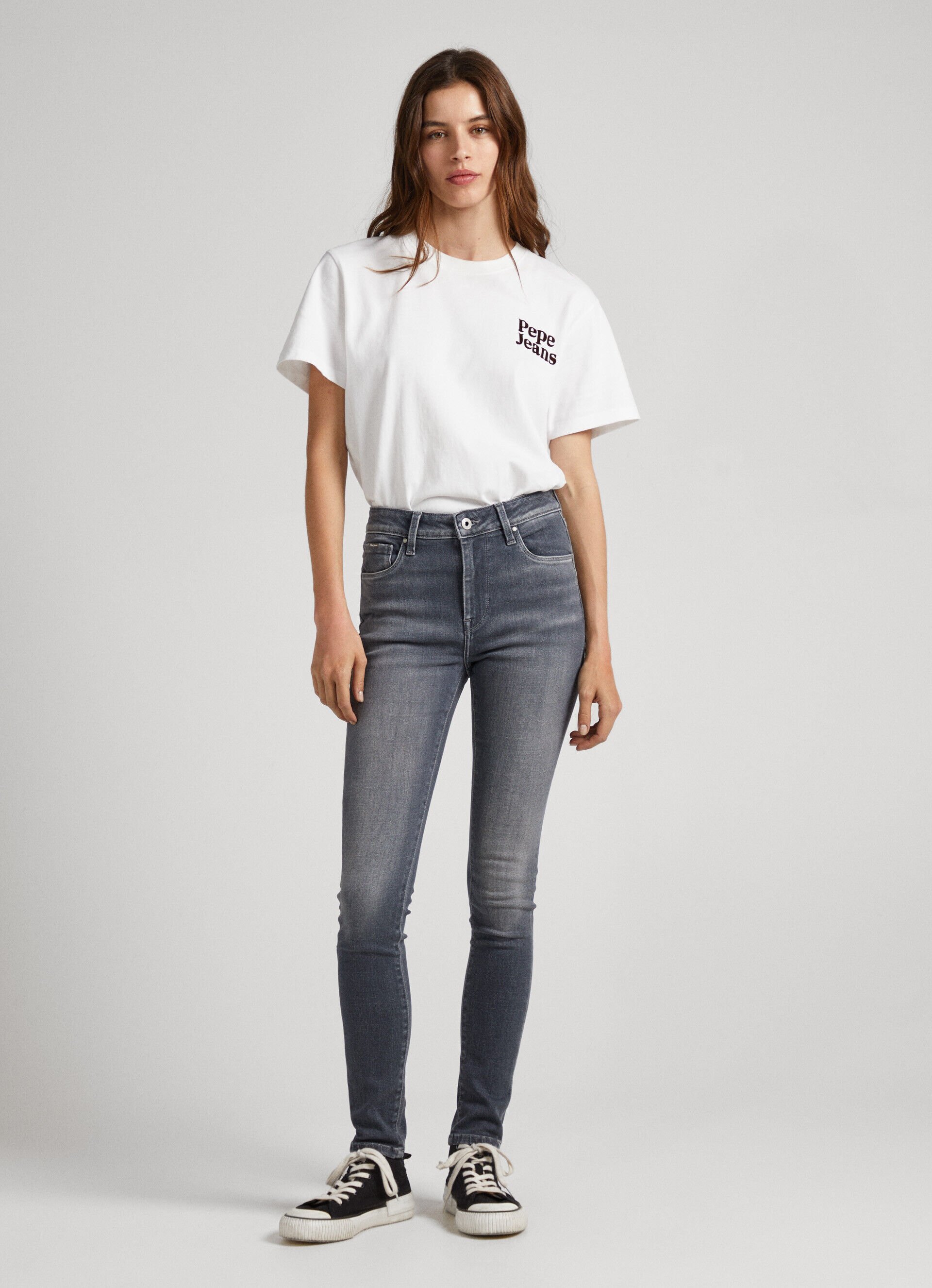 Calça jeans skinny de cintura alta estilo regent fit - jeans