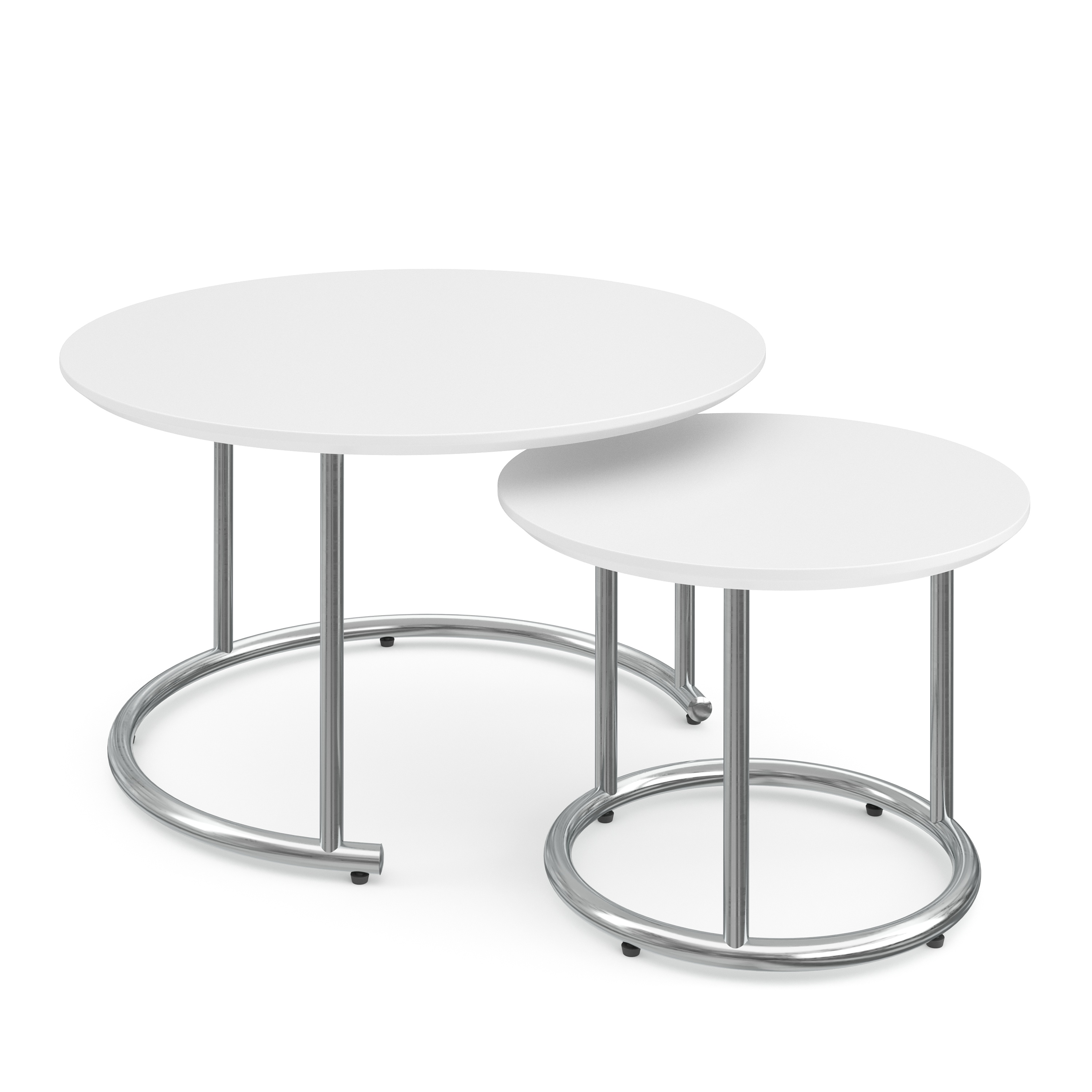 Beistelltisch SUZON rund 2-teilig weiss