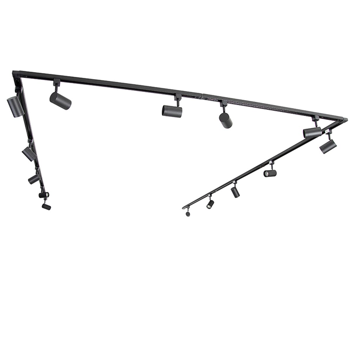 Modern railsysteem met 14 spots zwart 1-fase  - Iconic Jeana