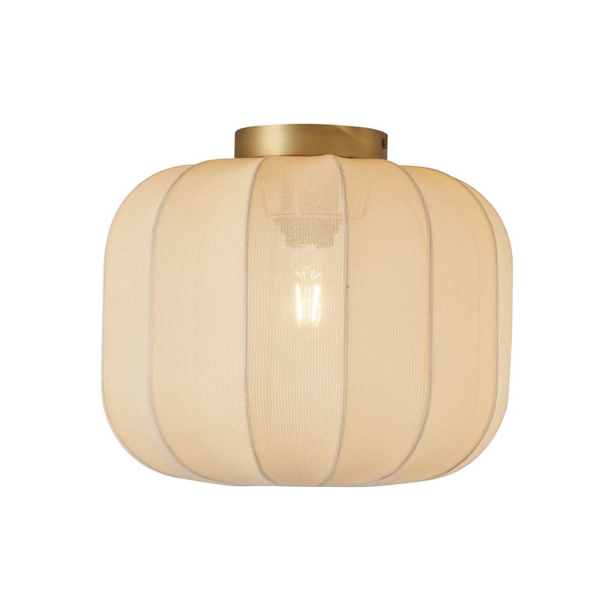 Japandi plafondlamp goud met beige kap - Pluni