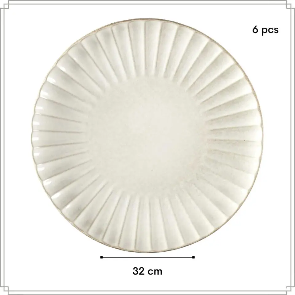 OTIX Diner Bordenset 6 Persoons Onderborden 32cm Wit Keramiek SOLIS