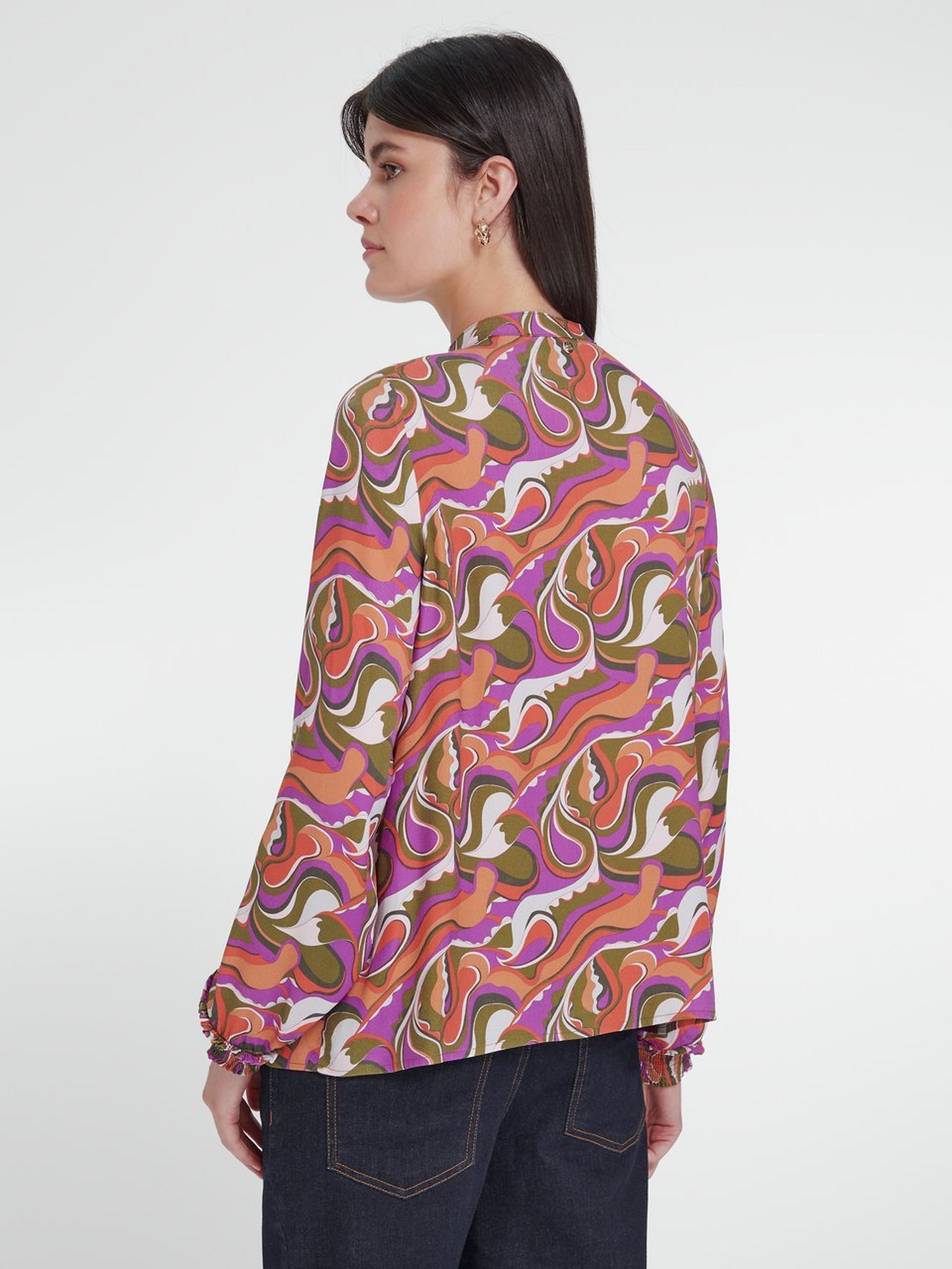 Bluse mit Rundhals-­Ausschnitt