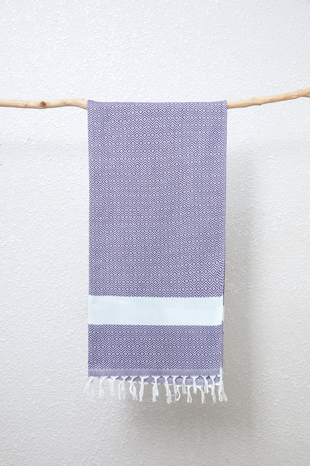 (180x100cm) XXL Baumwoll Badetuch Strandtuch Dünnes Pestemal Beach Tuch mit Tassel - Lila