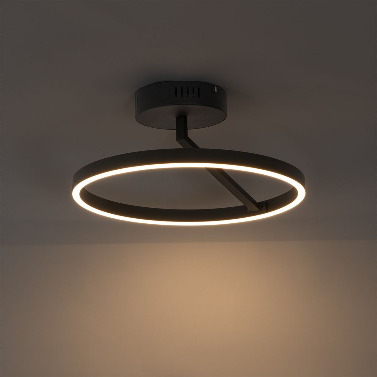 Design plafondlamp zwart incl. LED 3-staps dimbaar - Anello