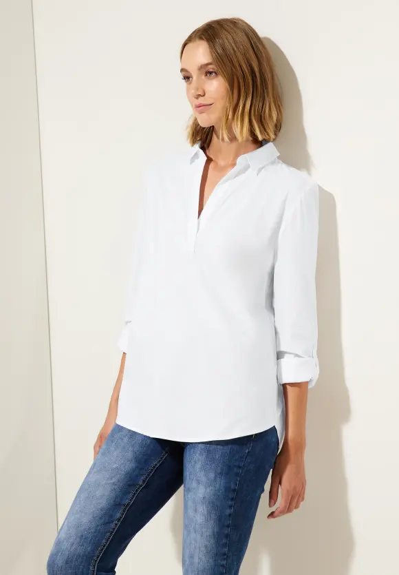 Business Longbluse - White
