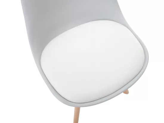 Lot de 2 chaises JODY - Polypropylène et Hêtre - Gris clair