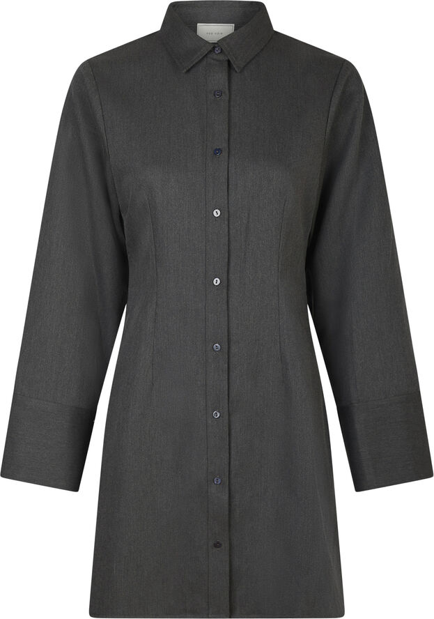 Neo Noir Cajsa Solid Shirt Dress Dark grey