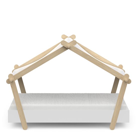 Mini Lodge Lit + Toit   Blanc        70 x 140 cm   de               CBA Meubles