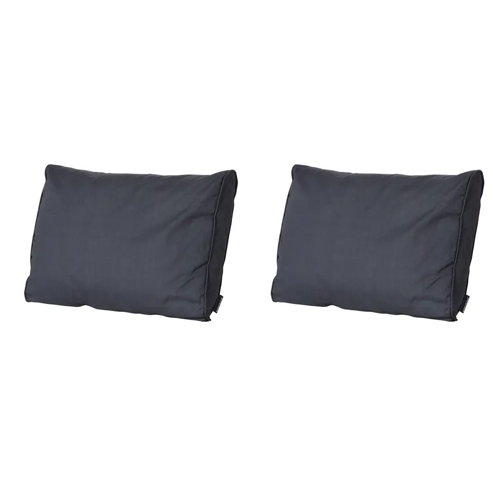 Madison - Lounge Rugkussen Basic black - Ca. 43x73 cm - Set van 2