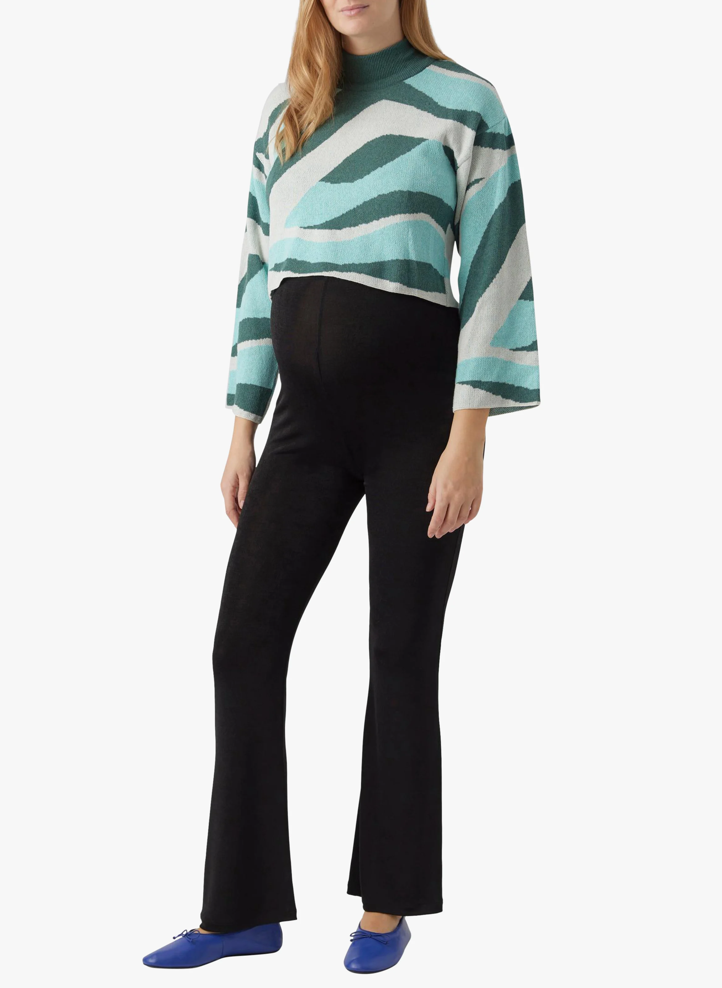 OLIVIA - Pull de grossesse court | Bleu