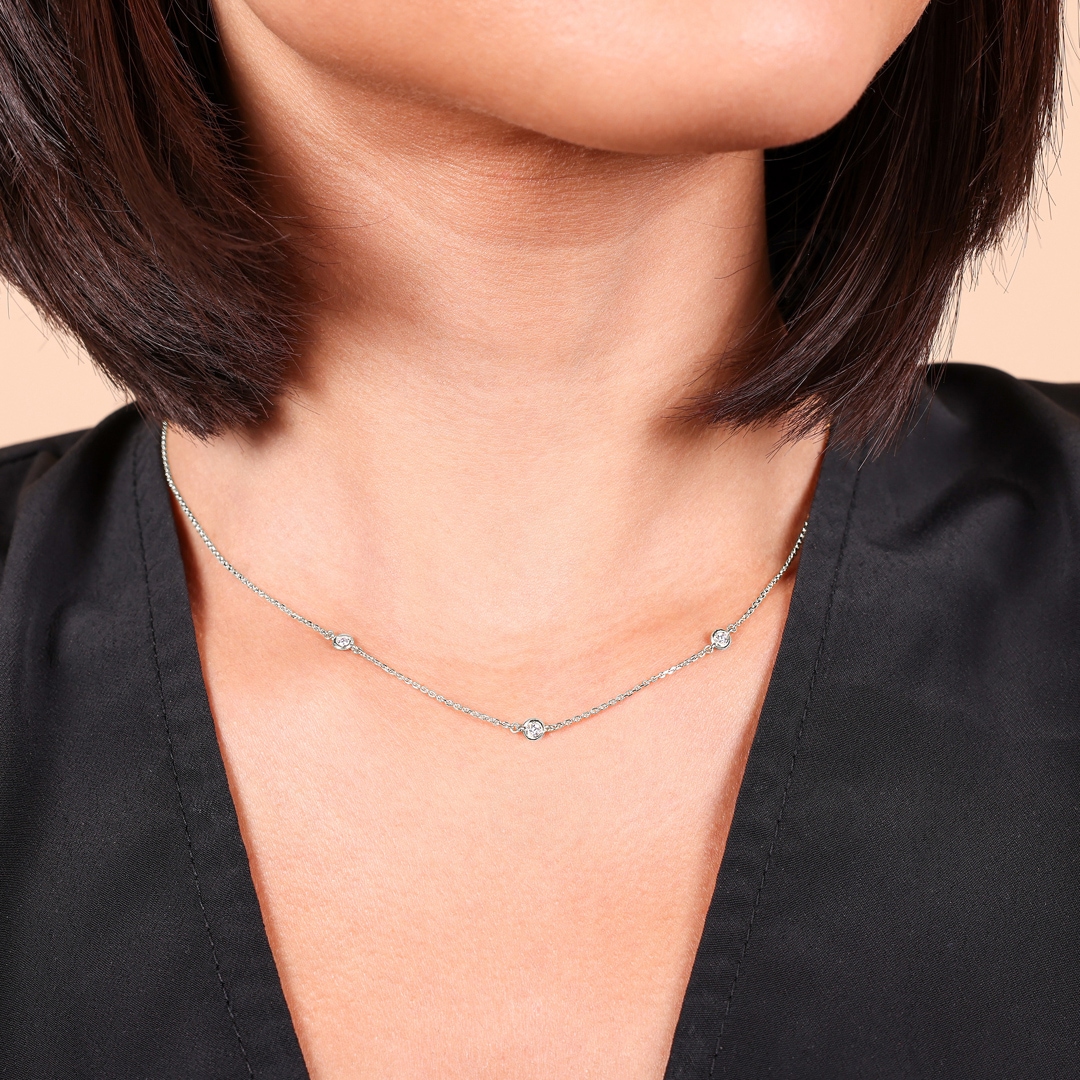 Collier mit Anhänger 750/18 K Weissgold mit Diamanten 0.08 ct H/si by CHRISTIAN