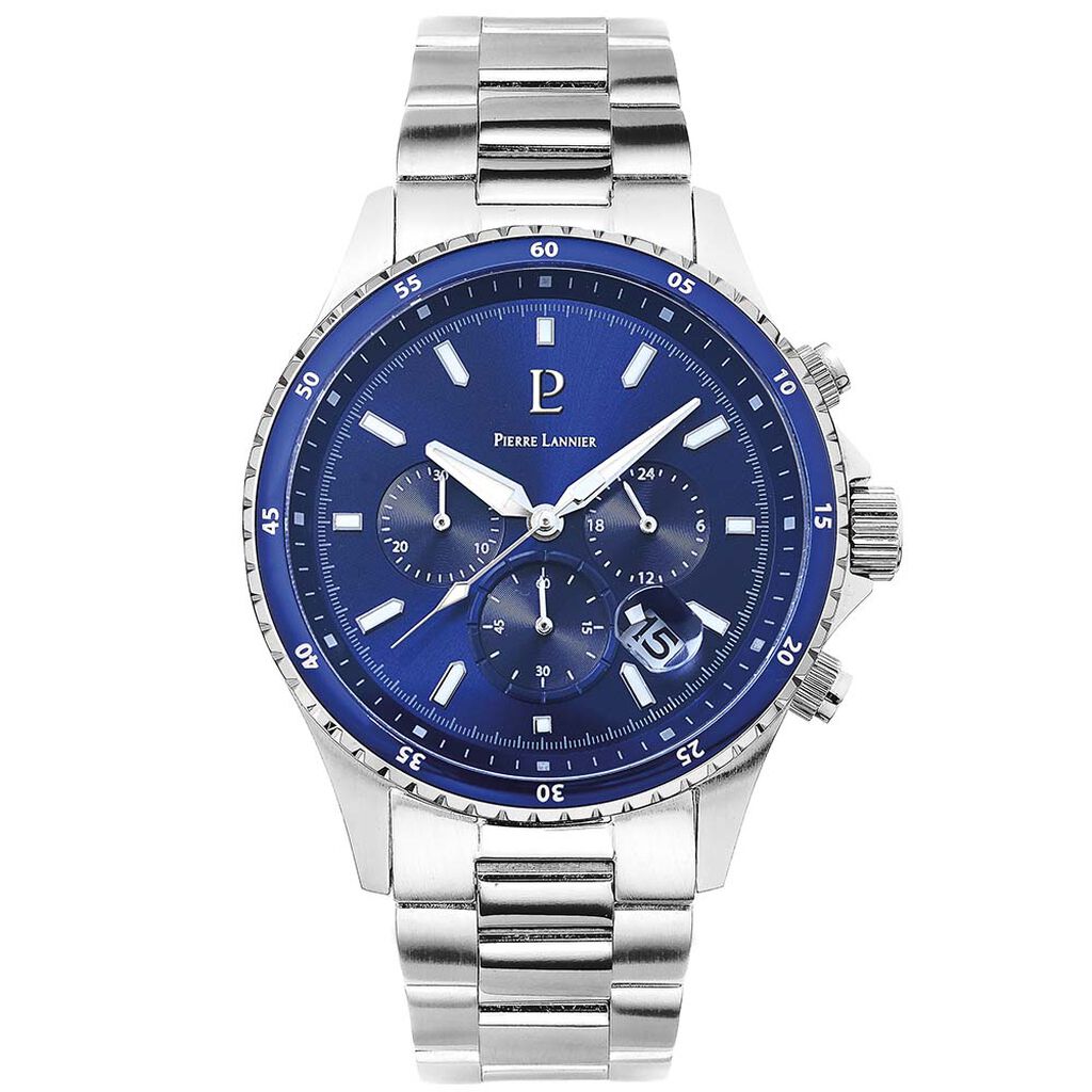 Montre Pierre Lannier Cronos Bleu